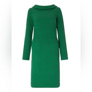 Boden Estella Jacquard Textured Knit Dress US Size 4 in Amazon Green
